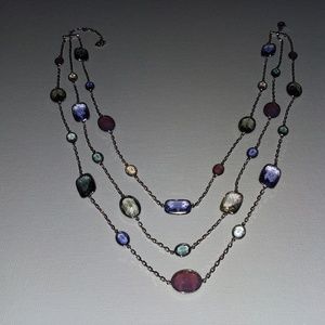 Swarovski “Pamela” 3-Strand Multi Stone Necklace